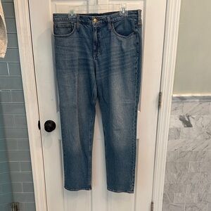 J. Crew Mid Rise 90s Classic Straight Jeans in Medium Blue Wash